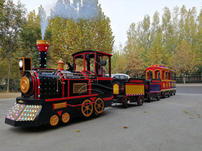 Amusement Track Train And Trackless Train Ride